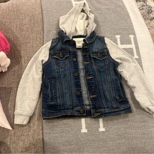 Tucker + Tate Blue and Gray Hooded Jean Jacket